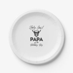 Assiettes En Carton Holly Cow Papa Of The Birthday Boy Highland Cow 1