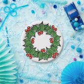 Assiettes En Carton Holly Feuilles, Holly Berries, couronne de Noël (Fête)