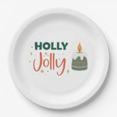 Assiettes En Carton Holly Jolly Candle (Devant)