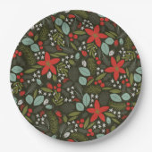 Assiettes En Carton Holly Jolly Motif d'hiver (Devant)