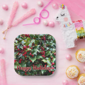 Assiettes En Carton Holly leaves and Berries (Fête)