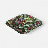 Assiettes En Carton Holly leaves and Berries (Angulaire)
