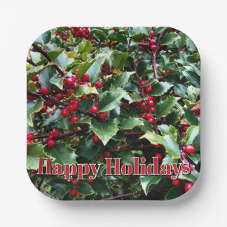 Assiettes En Carton Holly leaves and Berries
