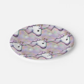 Assiettes En Carton hologramme unicorne emoji plaques papier (Angle)