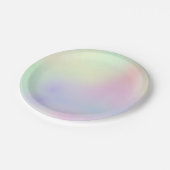 Assiettes En Carton Holographe esthétique Pastel Rainbow (Angle)