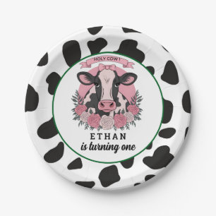 Assiettes En Carton Holy Cow I’m One Cowgirl 1st Birday Party