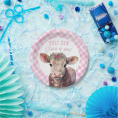 Assiettes En Carton Holy Cow I'm One Pink Cowgirl Party Plates (Fête)