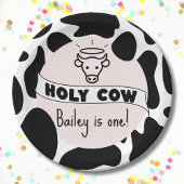 Assiettes En Carton Holy Cow Kid Anniversaire Fête Vache Imprimer mign