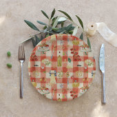 Assiettes En Carton Holy Ravioli Gingham Pattern | Little Meatball