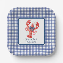 Homard Eté Gingham Bleu Marin 4 Juillet