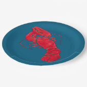 Assiettes En Carton Homard sur Arrière - plan bleu par Marsden Hartley (Angle)