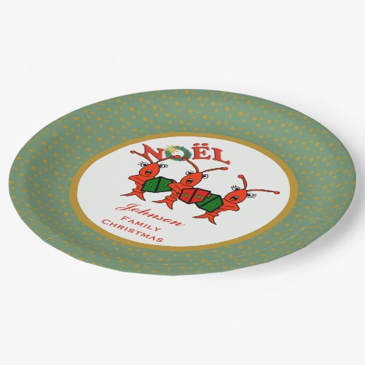 Assiettes En Carton Homards Noel d'écrevisses de Caroling (Angle)