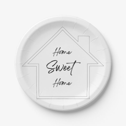 Assiettes En Carton Home Sweet Home (Devant)