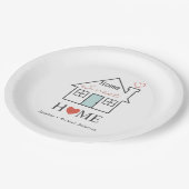 Assiettes En Carton Home Sweet Home personnalisée (Angle)