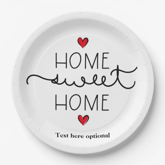 Assiettes En Carton home sweet home, Plaque de papier (Devant)