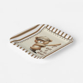 Assiettes En Carton Homerun Hitter Stripe Bear 1er anniversaire (Angulaire)