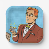 Assiettes En Carton Homme Comique Avec Cellulaire (Recto)