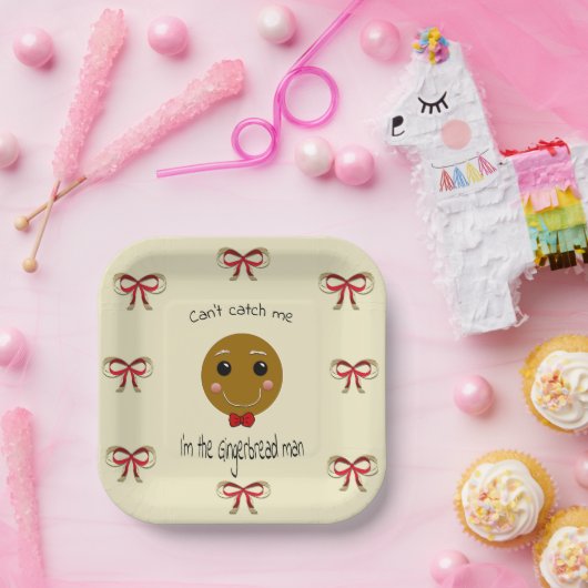 Assiettes En Carton Homme de pain d'épices (Fête)