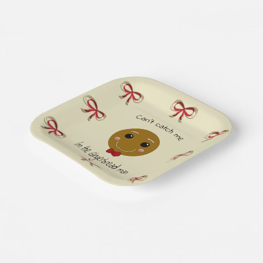 Assiettes En Carton Homme de pain d'épices (Angulaire)