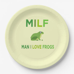 Assiettes En Carton homme j'aime grenouilles végétalien