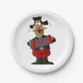 Assiettes En Carton Homme Jouant L'Accordion (Devant)