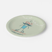 Assiettes En Carton Homme sur Rollerskates (Angle)