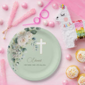 Assiettes En Carton Hommes funérailles Christian Photo Élégant Rose (Fête)