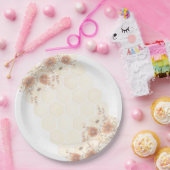 Assiettes En Carton Honey Bee Boho Fleur sauvage Premier anniversaire (Fête)