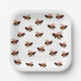 Assiettes En Carton Honey Bee Flying