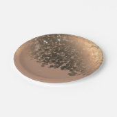 Assiettes En Carton Honey Beige Champagne Golden Sparkle Lights Party (Angle)