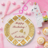 Assiettes En Carton Honeypeb Gold Parties scintillant Boho Collection  (Fête)