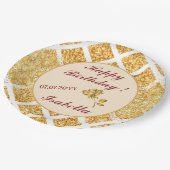 Assiettes En Carton Honeypeb Gold Parties scintillant Boho Collection  (Angle)
