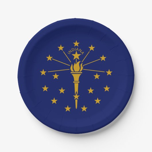 Assiettes En Carton Hoosier Flag, Flag of Indiana (Devant)