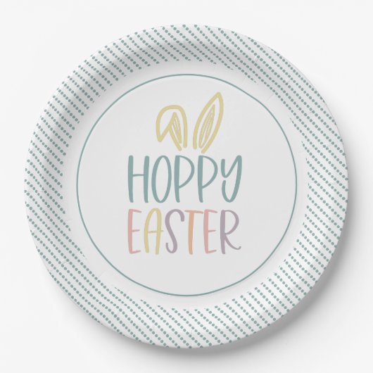 Assiettes En Carton Hoppy Ears Bunny Pâques (Devant)