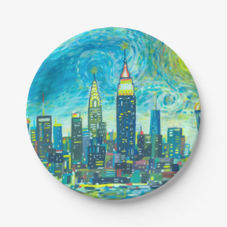 Assiettes En Carton Horizon de Manhattan