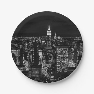 Assiettes En Carton Horizon de nuit de New York City