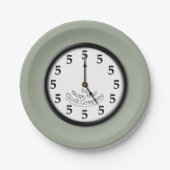 Assiettes En Carton Horloge 5 heures (Devant)