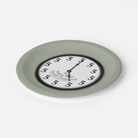 Assiettes En Carton Horloge 5 heures (Angle)