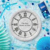 Assiettes En Carton Horloge Anniversaire sans mains (Fête)