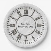 Assiettes En Carton Horloge Anniversaire sans mains (Devant)
