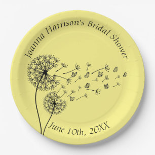 Assiettes En Carton Horloge Dandelion personnalisée avec papillons