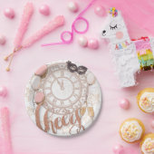 Assiettes En Carton Horloge Rose en or pour le nouvel an (Fête)