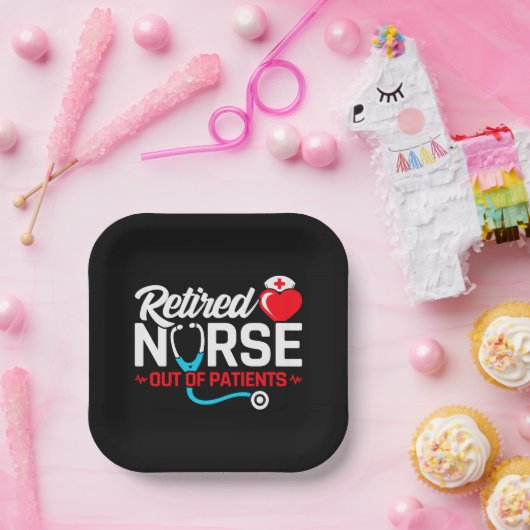 Assiettes En Carton Hors des patients retraités Funny Nurse Retraite (Fête)