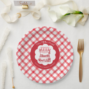 Assiettes En Carton Hors du Marché des Fermiers Rouge Moderne Baby Sho