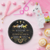 Assiettes En Carton Horse Racing Derby Day Party Art Déco Black Gold (Fête)