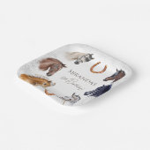 Assiettes En Carton Horses équestre élégante fête d'anniversaire (Angulaire)