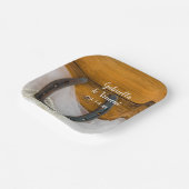 Assiettes En Carton Horseshoe et Pearls Country Western Mariage (Angulaire)