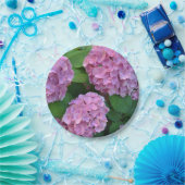 Assiettes En Carton Hortensia hydrangea rose (Fête)