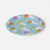 Assiettes En Carton Hot Air Ballons à Cloudy Dotty Sky (Angle)