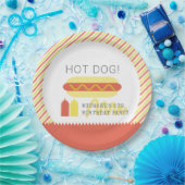 Assiettes En Carton HOT DOG! Anniversaire moderne rouge et jaune (Fête)